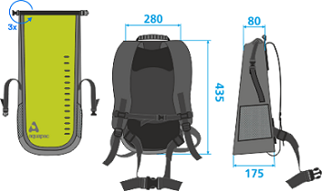 Размеры рюкзака Aquapac 791